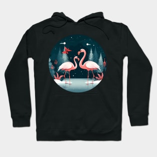 Flamingo Flock Sunset, Xmas,  Love Flamingos Hoodie